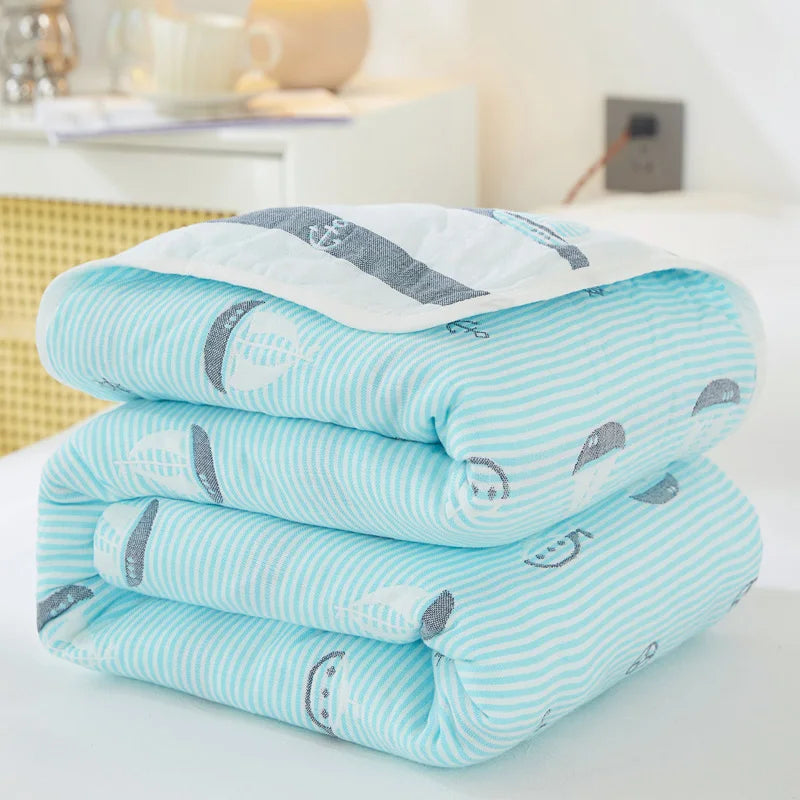 Cotton Gauze Summer Quilt — Plaid