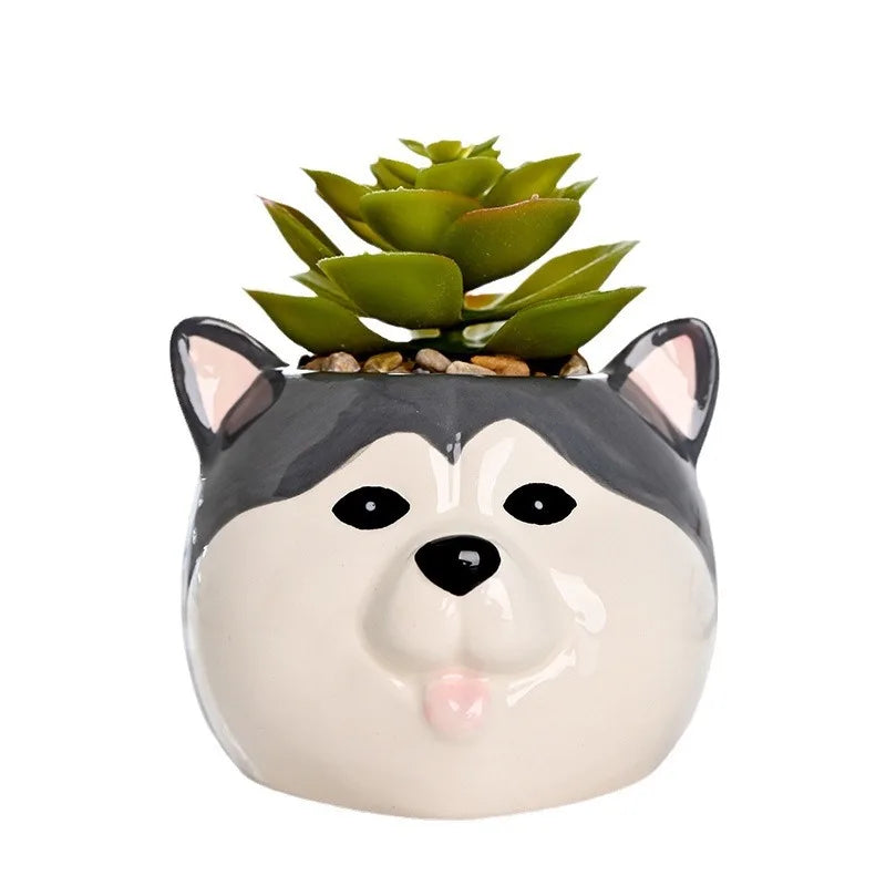 The Little Character — Ceramic Animal Succulent &amp; Plant Pot for Desk or Shelf