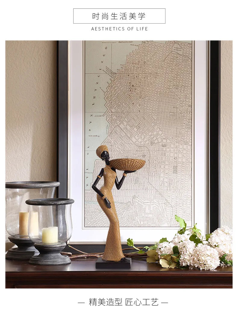 Woven in Gold — Tribal Weave Resin Sculpture in Bohemian Gold & Brown