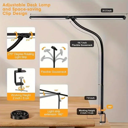 Light That Works as Hard as You Do — 24W Eye-Care LED Desk Lamp with 5-Color Dimmer