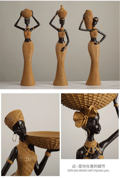 Woven in Gold — Tribal Weave Resin Sculpture in Bohemian Gold & Brown