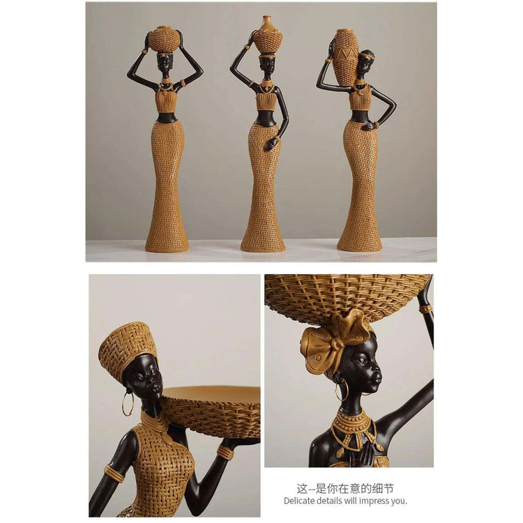 Woven in Gold — Tribal Weave Resin Sculpture in Bohemian Gold & Brown
