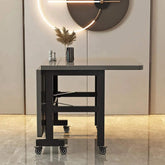 Extendable Dark Luxury Dining Table — Space-Saving with Casters Jonine’s Corner