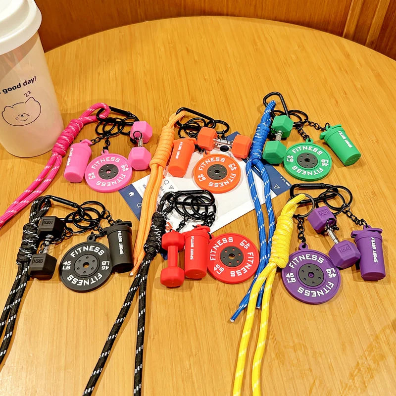 Motivational Fitness Keychain — Colorful Gym Bag Charm & Workout Gift