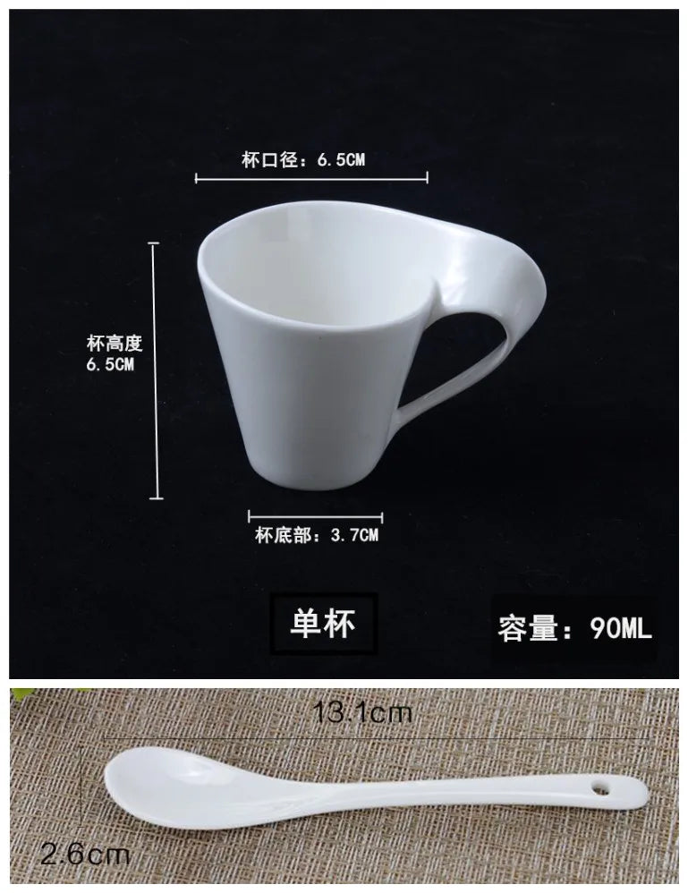 Wavy Ceramic Coffee & Espresso Cup — Modern Mug & Couple Gift
