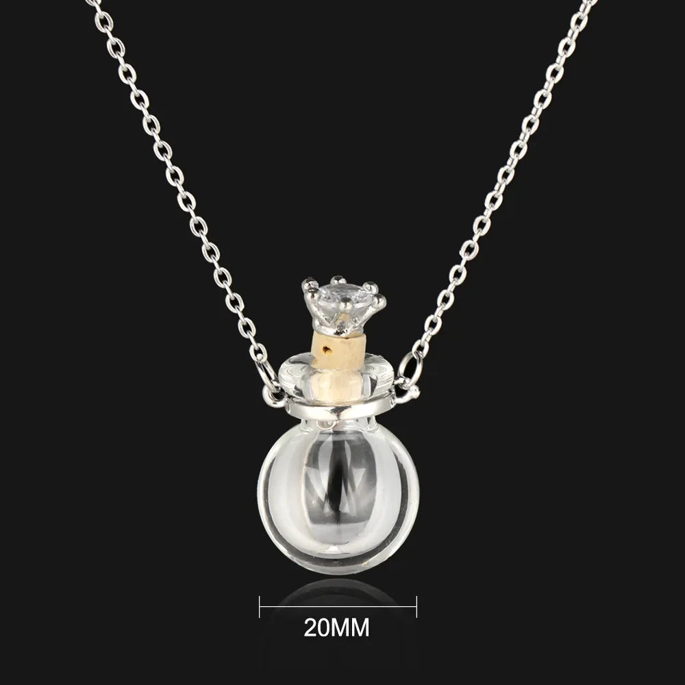 Fashion Glass Perfume Essential Oil Bottle Pendants DIY Women&