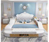 Headboard Storage Double Bed Queen Drawers King Size Smart Bed Luxury Princess Modern Letto Matrimoniale Bedroom Furniture Jonine&