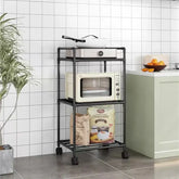 Kitchen storage cart for shelves - multi-level floor-standing household storage unit - bathroom shelf - microwave oven shelf