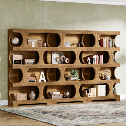 Curves That Work — Tribesigns 71" Tall S-Shaped Bookcase & Display Shelving