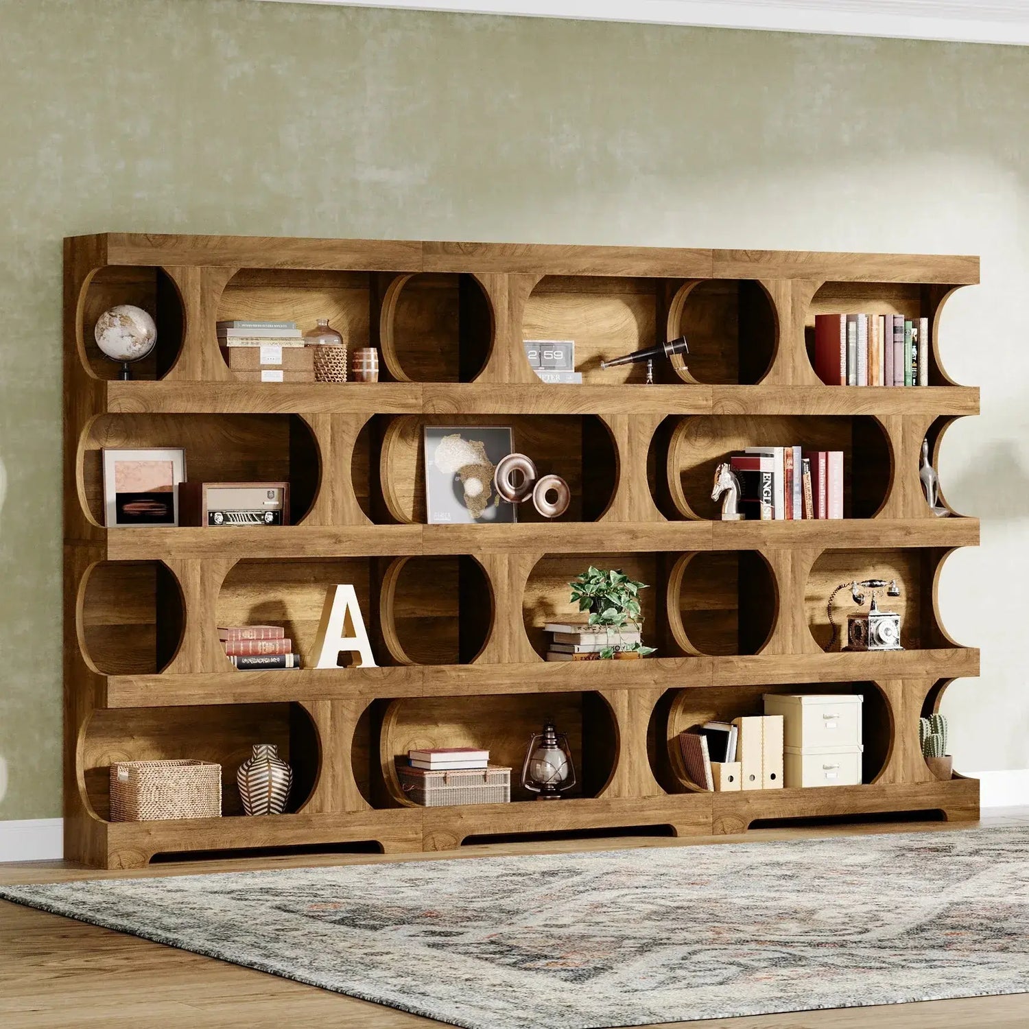 Curves That Work — Tribesigns 71" Tall S-Shaped Bookcase & Display Shelving Jonine’s Corner