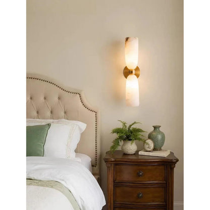 Alabaster Long Wall Sconce — Luxury Marble Wall Lamp for Bedroom &amp; Living Room