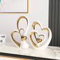 Heart-Shaped Ceramic & Enamel Luxury Home Accent Décor