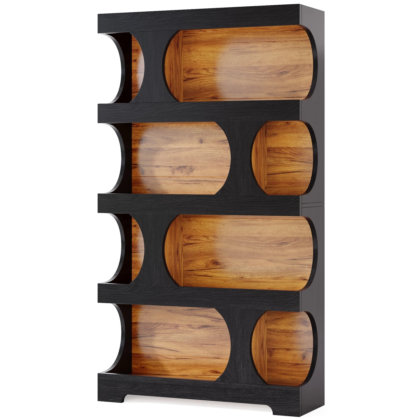 Curves That Work — Tribesigns 71" Tall S-Shaped Bookcase & Display Shelving