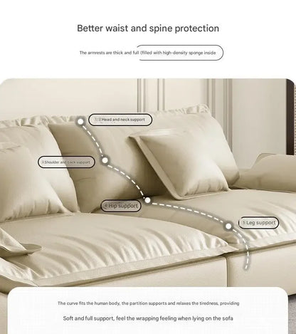 Luxury Genuine Leather Sofa — Designer Modular Living Room Seating