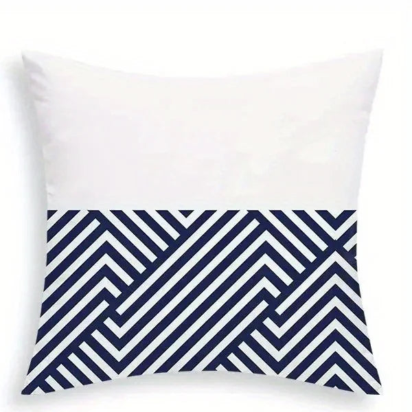 Geometric Pattern Throw Pillow Cover — Printed Cushion Cover for Sofa & Bedroom
