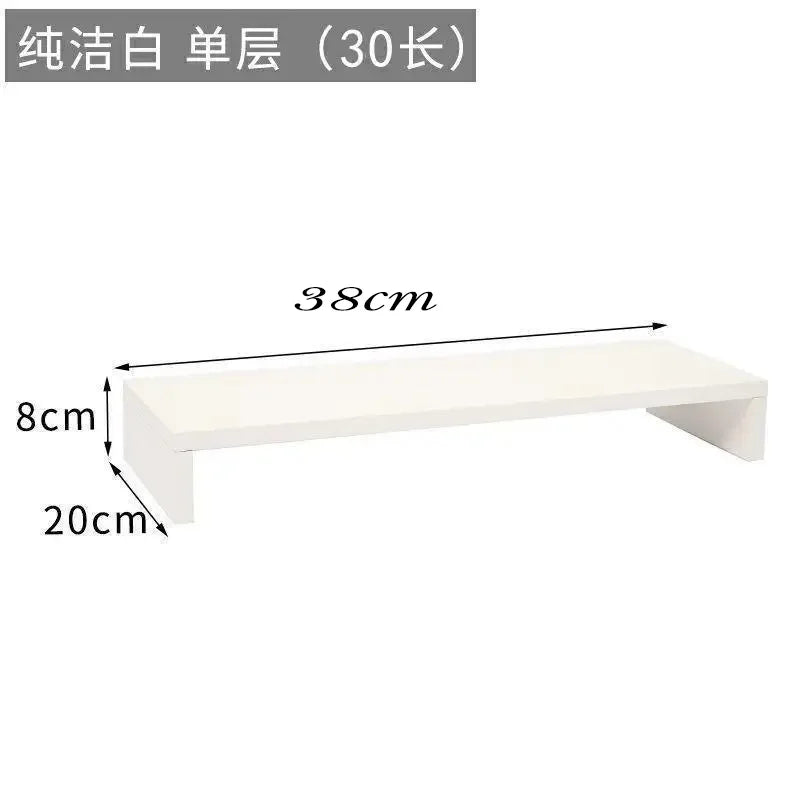 Clear the Desk, Clear the Mind  Wooden Desktop Storage Rack & Monitor Stand for Home Office
