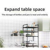 Kitchen storage cart for shelves - multi-level floor-standing household storage unit - bathroom shelf - microwave oven shelf
