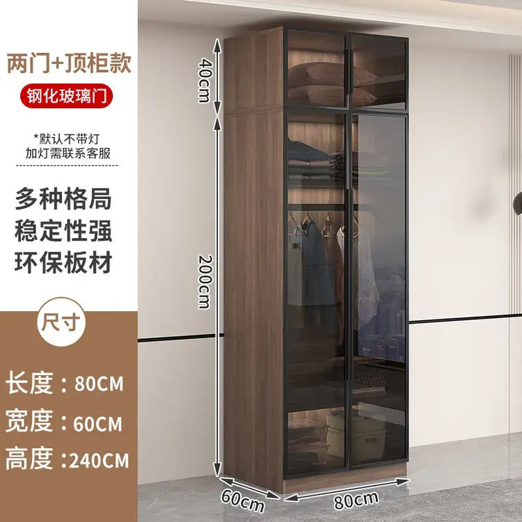Glass light luxury corner cloakroom wardrobe Double clothes closet cabinets and wardrobes Cabinet dressing clothe home furniture Jonine&