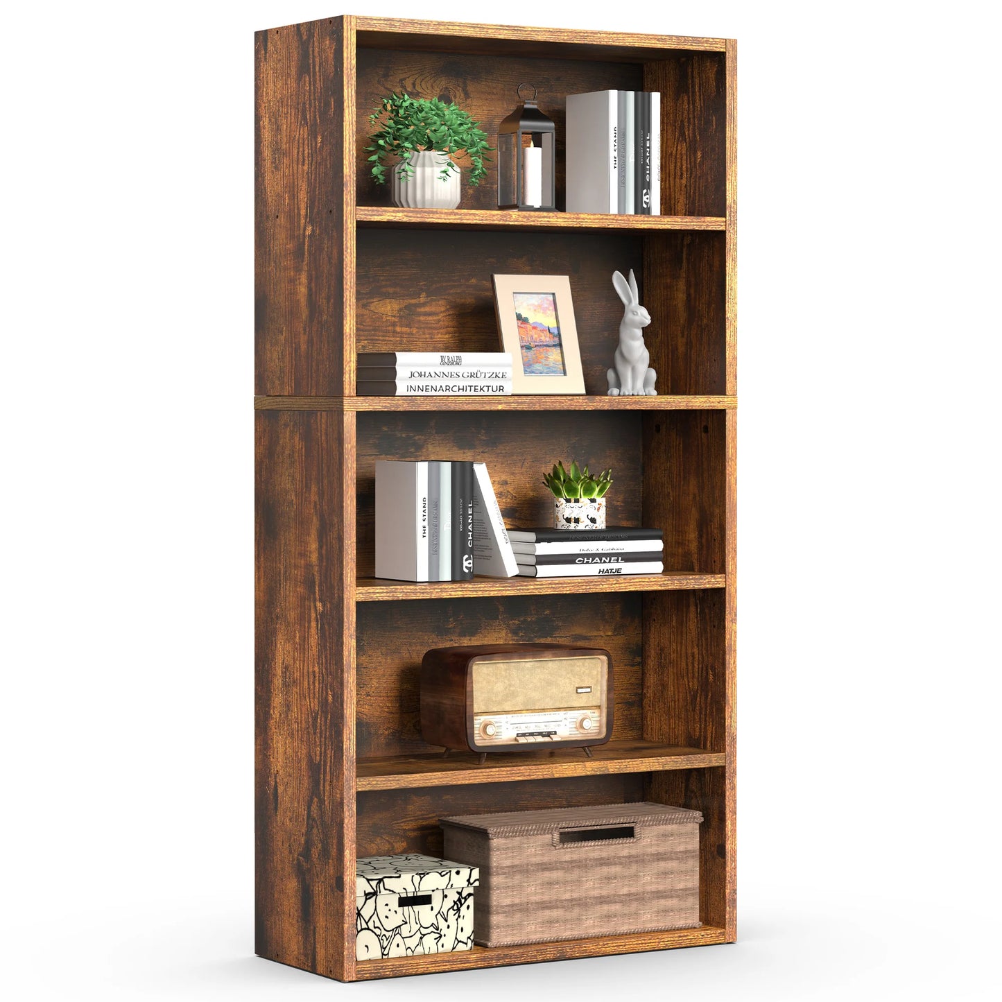 Tall, Dark & Organised — MCQ 5-Tier 53" Black Bookcase with Adjustable Shelves