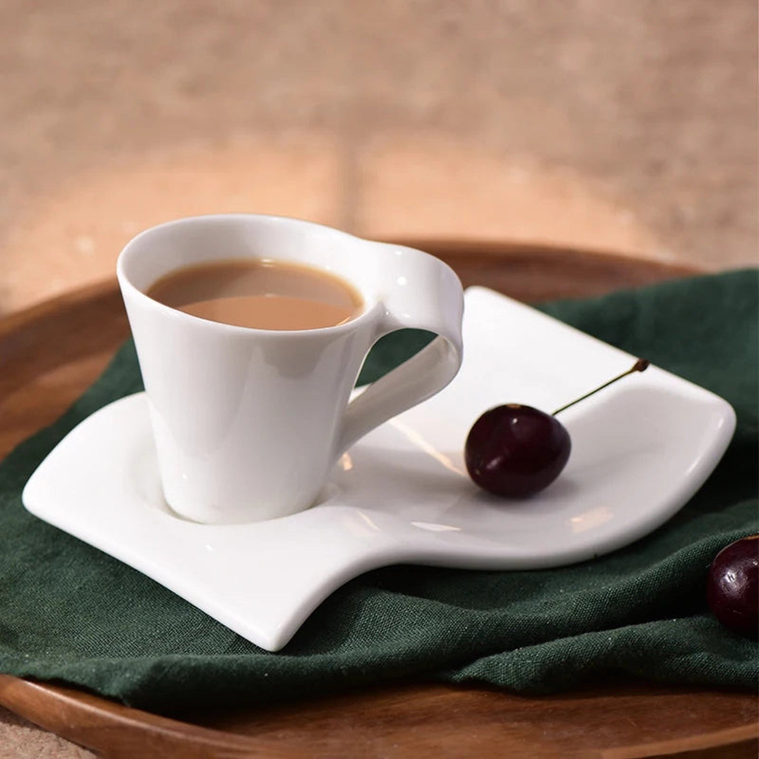 The Morning Ritual — Wavy Ceramic Coffee Cup
