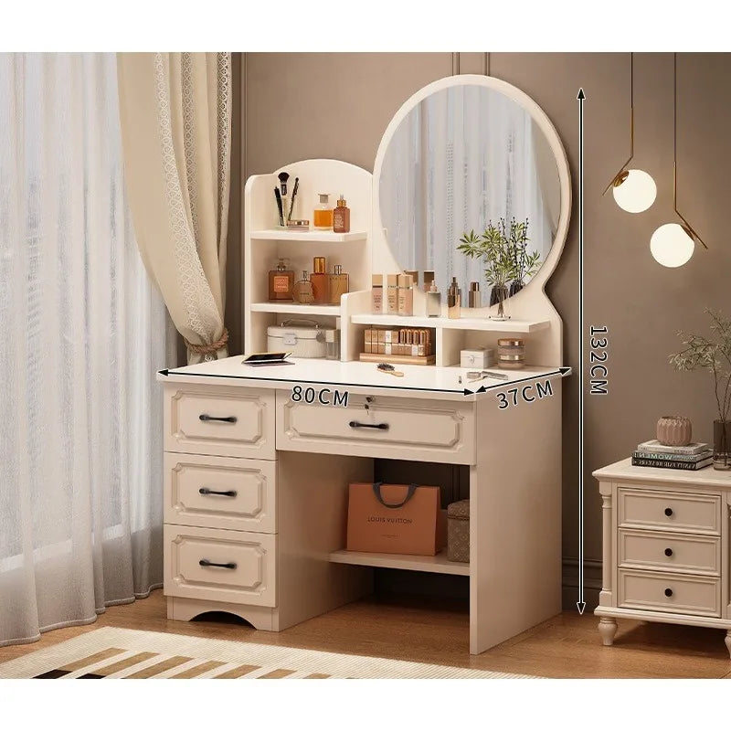 Small Space, Big Ritual — Compact Dressing Table with Mirror & Storage