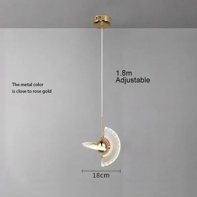 Modern Rose Gold LED Pendant Light — Bedroom &amp; Living Room Chandelier