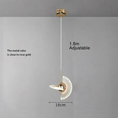 Modern Rose Gold LED Pendant Light — Bedroom & Living Room Chandelier