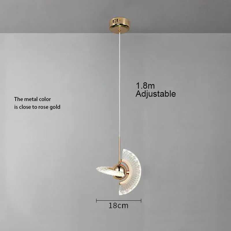 Modern Rose Gold LED Pendant Light — Bedroom & Living Room Chandelier