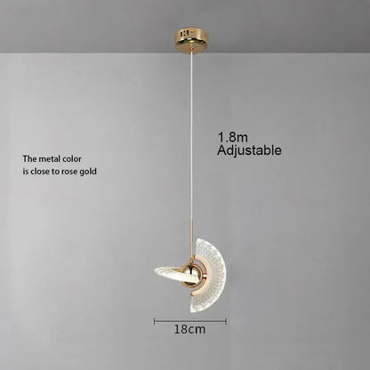 Modern Rose Gold LED Pendant Light — Bedroom & Living Room Chandelier