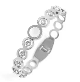 Stainless Steel Crystal Cuff Bracelet Bangle