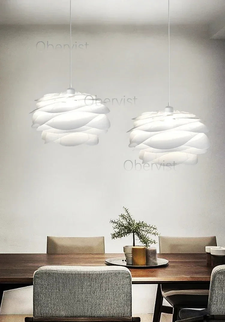 White Rose Petal Pendant Light — Nordic Sculptural Chandelier Jonine&