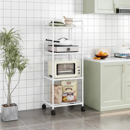 Kitchen storage cart for shelves - multi-level floor-standing household storage unit - bathroom shelf - microwave oven shelf