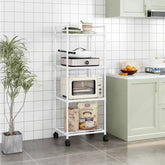 Kitchen storage cart for shelves - multi-level floor-standing household storage unit - bathroom shelf - microwave oven shelf