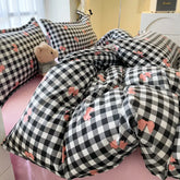 Classic Duvet Cover Set with Pillowcases Flat Sheet Nordic Style No Comforter 2025 New Bedding Kit Double Twin Size Bed Linens Jonine&