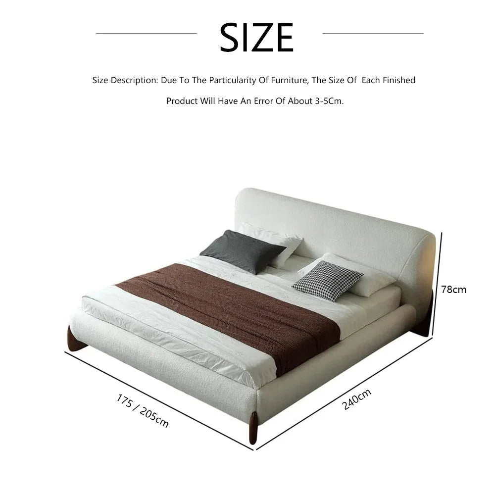 Japanese Tatami Platform Bed — Minimalist Fabric Upholstered Frame