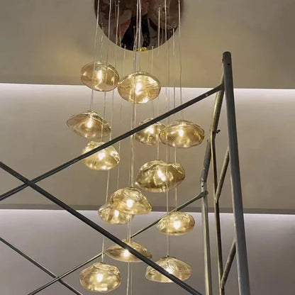 Modern Luxury LED Staircase Chandelier — Dimmable Multi-Head Pendant Light