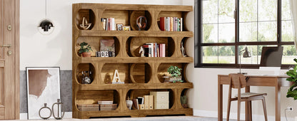 Curves That Work — Tribesigns 71" Tall S-Shaped Bookcase & Display Shelving