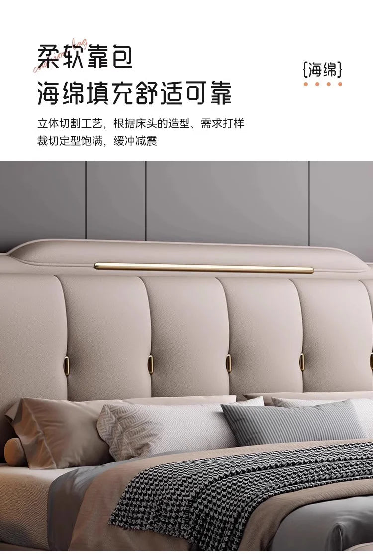 French King Upholstered Bed — Double Lounge Bedroom Frame