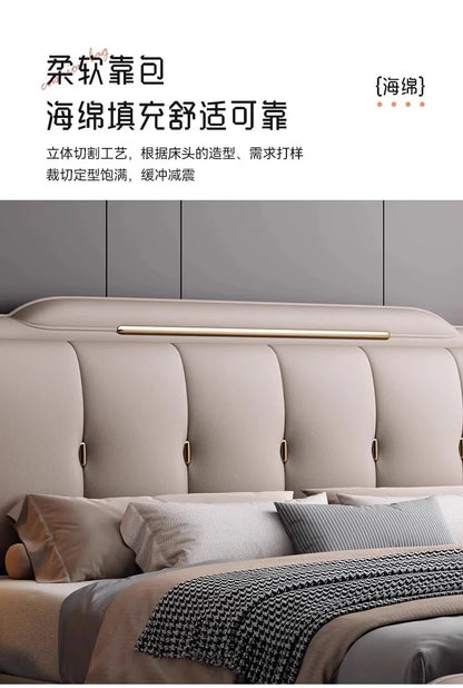 French King Upholstered Bed — Double Lounge Bedroom Frame