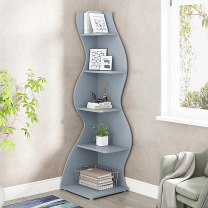 The Corner That Finally Does Something — Tribesigns 5-Tier Wall Corner Bookshelf & Plant Stand