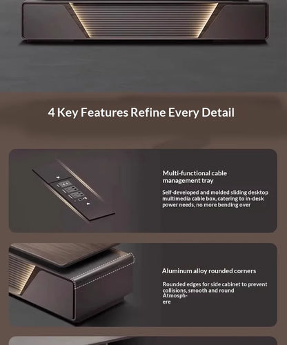 Height-Adjustable L-Shaped Gaming & Home Office Desk