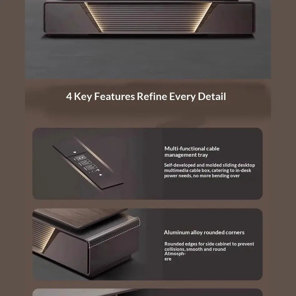 Height-Adjustable L-Shaped Gaming Desk — Jonine&