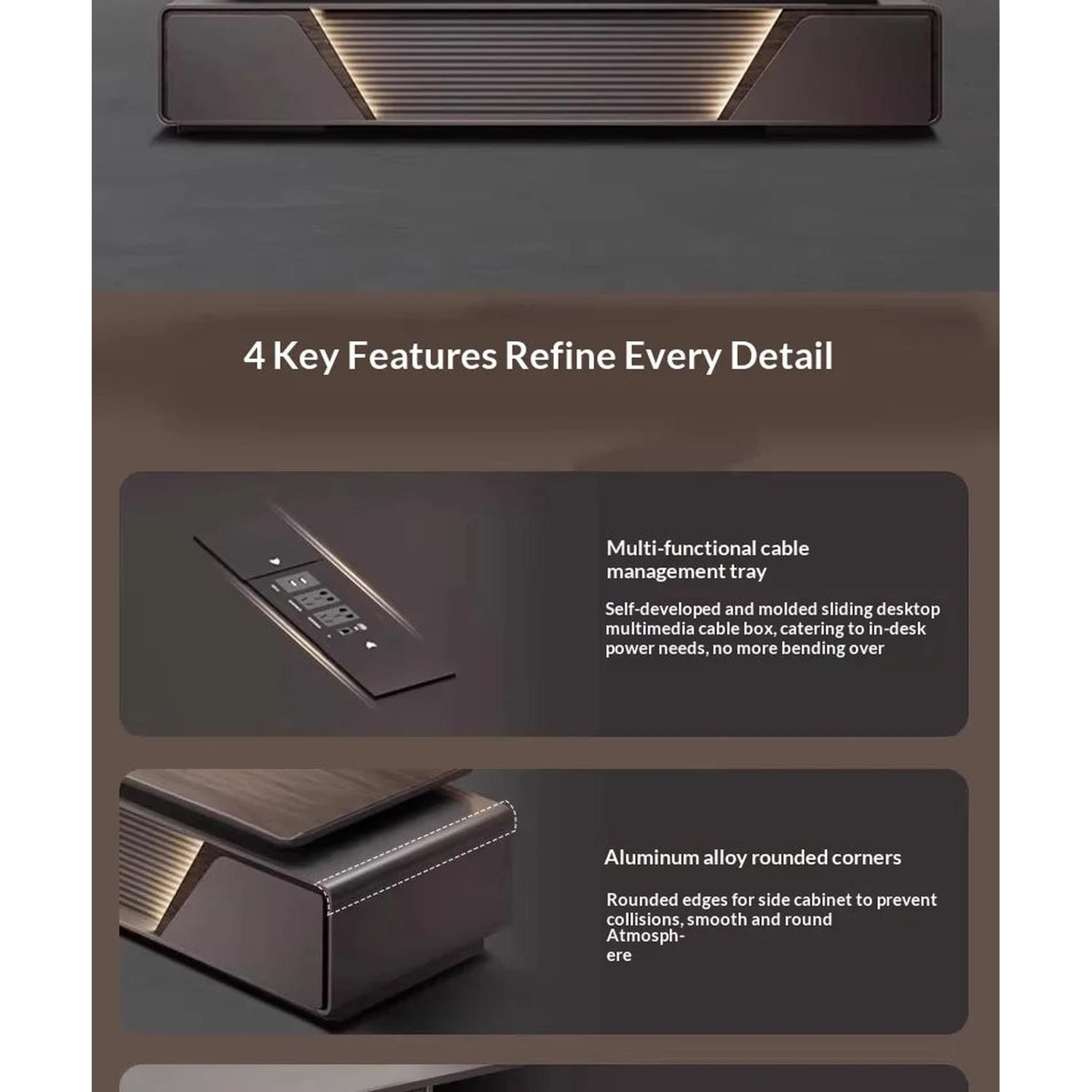 Height-Adjustable L-Shaped Gaming &amp; Home Office Desk