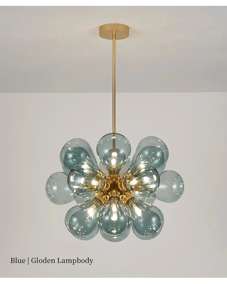 Suspended in Light — Designer Glass Bubble Chandelier for Bedroom & Living Room