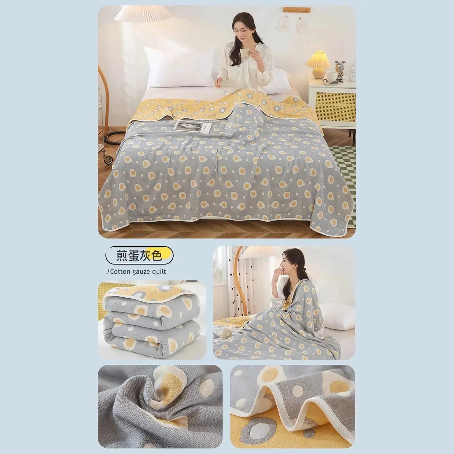 Cool Breathability Summer Quilt Multi-functional Cotton Gauze Fabric Towel Blanket Thin Breathable Duvet Skin-friendly Comforter Jonine’s Corner