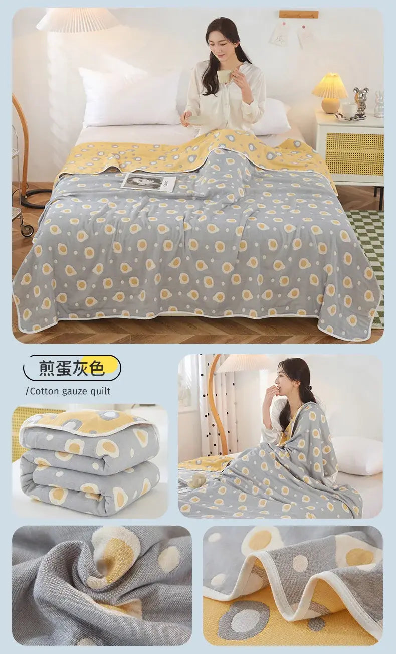Cool Breathability Summer Quilt Multi-functional Cotton Gauze Fabric Towel Blanket Thin Breathable Duvet Skin-friendly Comforter