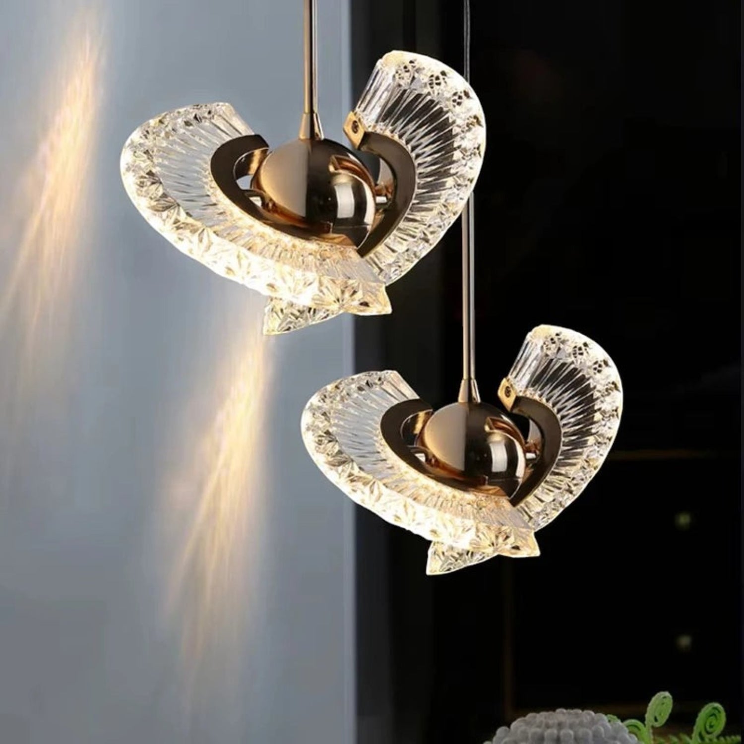 Modern Rose Gold LED Pendant Light — Bedroom &amp; Living Room Chandelier