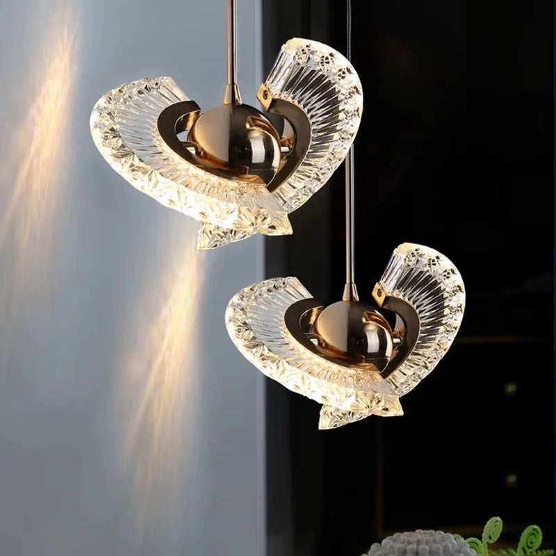 Modern Rose Gold LED Pendant Light — Bedroom & Living Room Chandelier