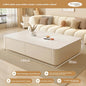 Nordic Clear Designer Coffee Table — Minimalist Living Room Décor featuring a pure white crystal top with cream white cabinet, rounded edges, and spacious drawer storage in a modern minimalist style.