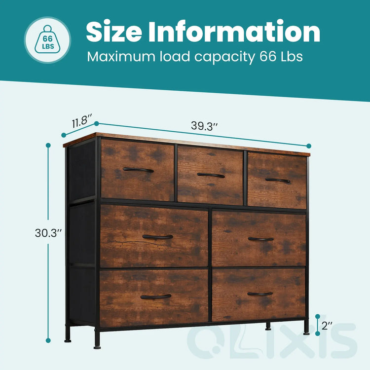 JHK Desser For Bedroom With 7 Fabric Drawers Organizer Storage Closet Chest Clothes For Living Room Display Cabinet Of Furniture Jonine&